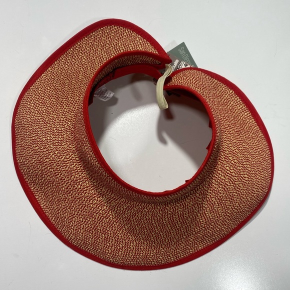 San Diego Hat Club Red Signature Ultra Large Brim Visor With UPF 50 Packable NWT - Picture 5 of 12